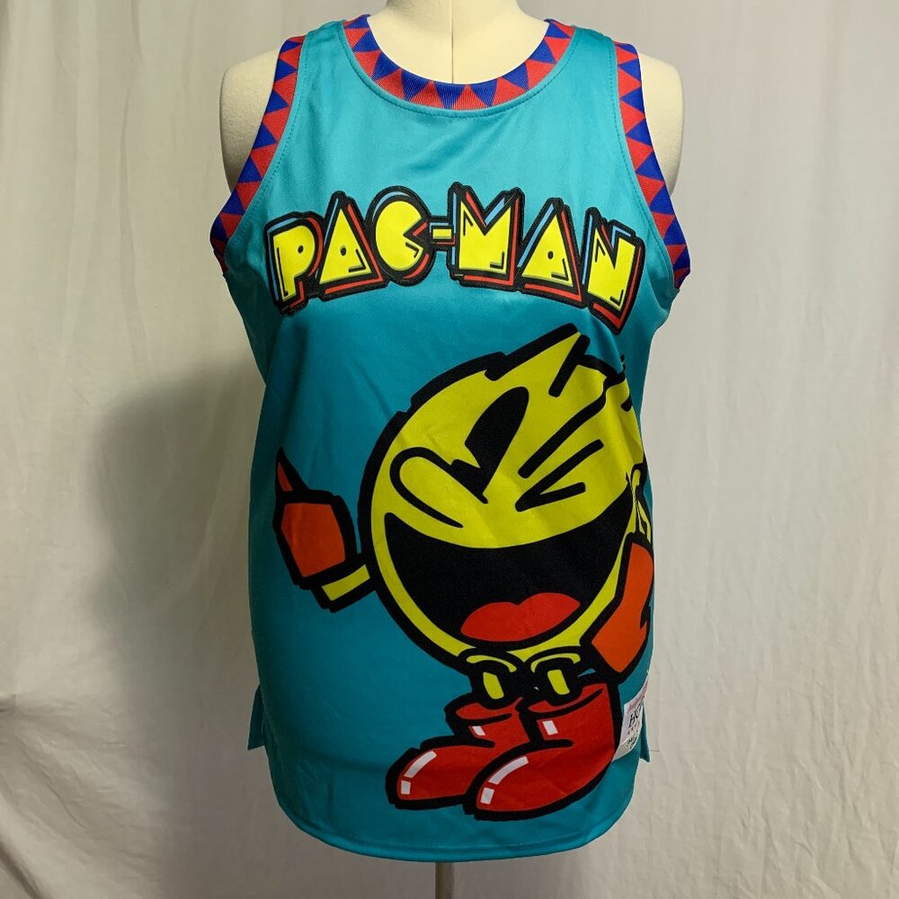 Headgear Classics Basketball Jersey Pac-Man 1980 Puck Man Blue Mens Medium M